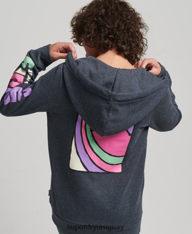 uy Superdry mujer sudadera con cremallera y terreno de los años 90 Armada DT2N8Z6058 ropa