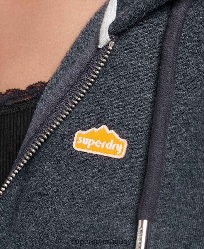 uy Superdry mujer sudadera con cremallera y terreno de los años 90 Armada DT2N8Z6058 ropa