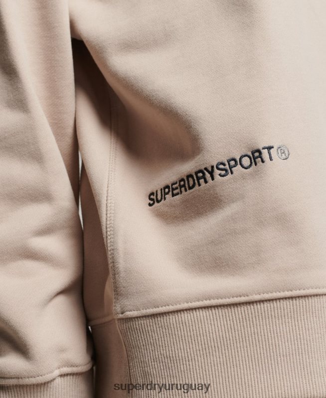 uy Superdry mujer sudadera con cuello redondo beige DT2N8Z3309 ropa