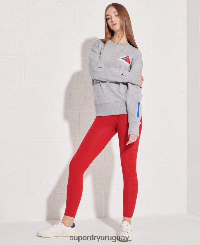uy Superdry mujer sudadera con cuello redondo de deporte de montaña gris DT2N8Z6148 ropa
