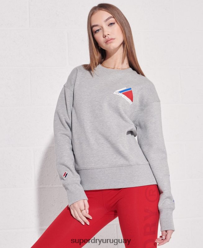 uy Superdry mujer sudadera con cuello redondo de deporte de montaña gris DT2N8Z6148 ropa