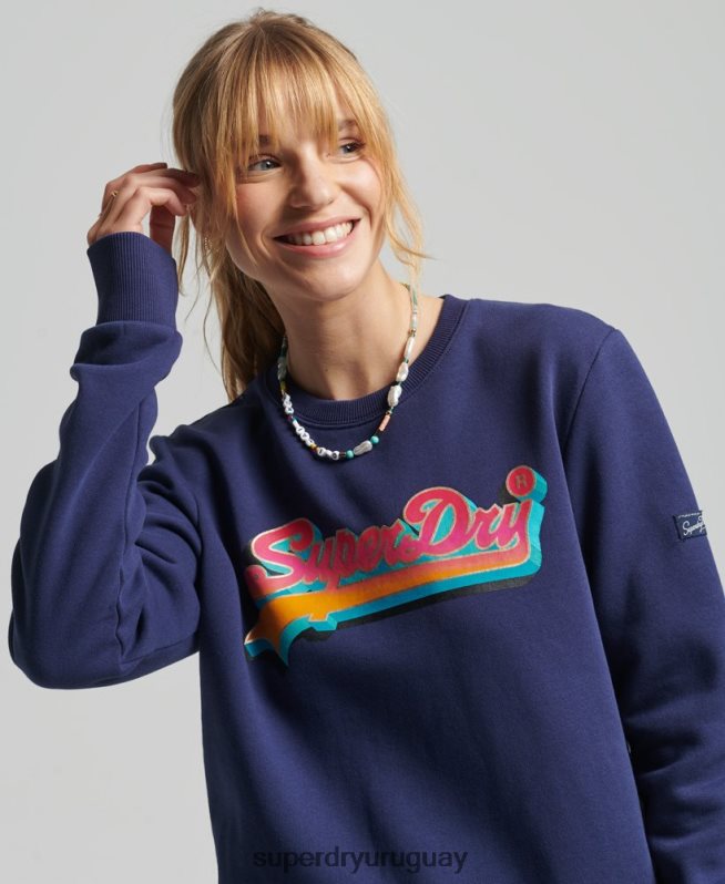 uy Superdry mujer sudadera con cuello redondo de temporada y logo vintage Armada DT2N8Z5958 ropa