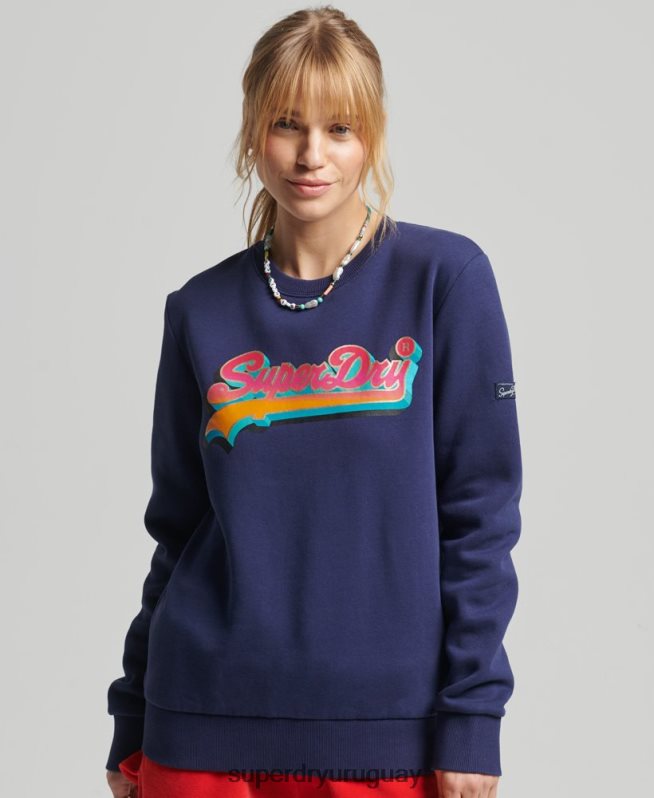 uy Superdry mujer sudadera con cuello redondo de temporada y logo vintage Armada DT2N8Z5958 ropa