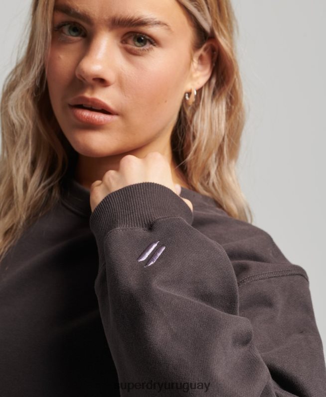 uy Superdry mujer sudadera con cuello redondo gris DT2N8Z3313 ropa