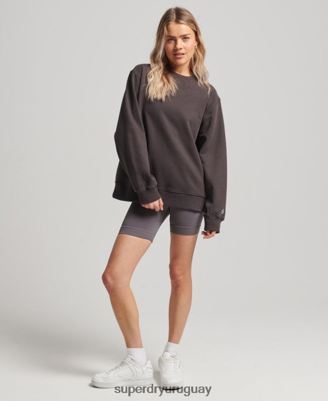 uy Superdry mujer sudadera con cuello redondo gris DT2N8Z3313 ropa