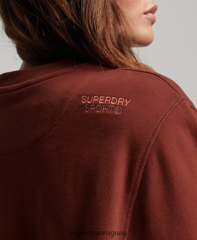 uy Superdry mujer sudadera con cuello redondo marrón DT2N8Z3328 ropa