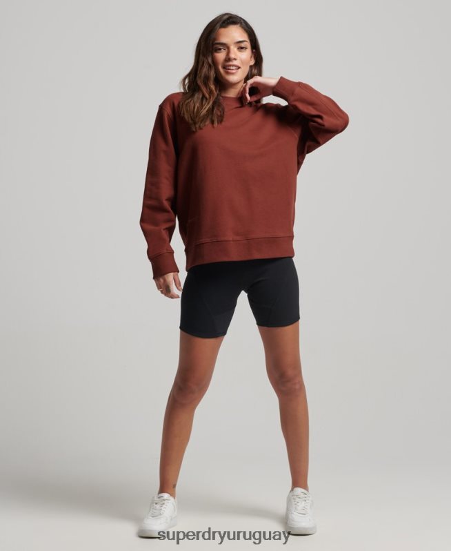 uy Superdry mujer sudadera con cuello redondo marrón DT2N8Z3328 ropa