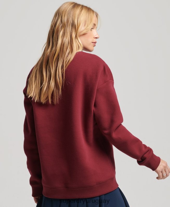 uy Superdry mujer sudadera con cuello redondo rojo DT2N8Z6021 ropa