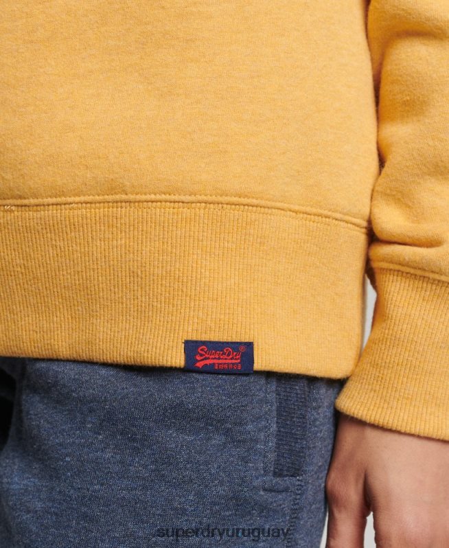 uy Superdry mujer sudadera con cuello redondo vintage de algodón orgánico amarillo DT2N8Z5747 ropa