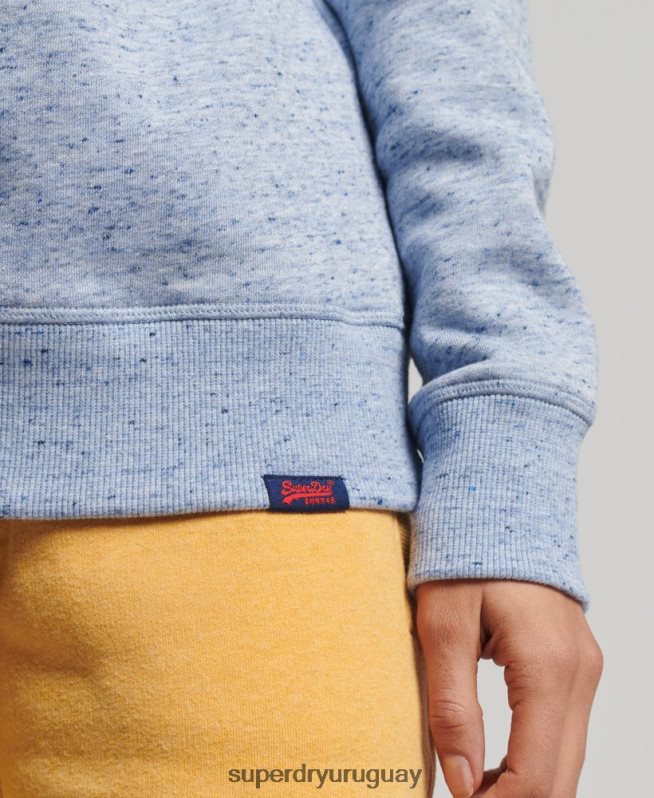 uy Superdry mujer sudadera con cuello redondo vintage de algodón orgánico azul claro DT2N8Z6128 ropa