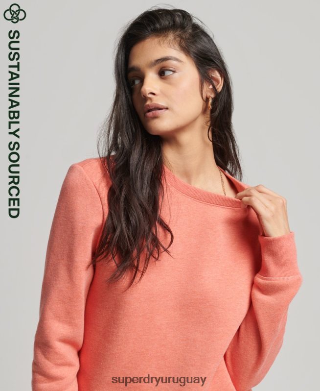 uy Superdry mujer sudadera con cuello redondo vintage de algodón orgánico coral DT2N8Z5868 ropa