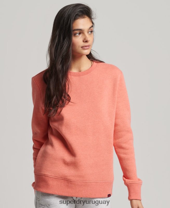 uy Superdry mujer sudadera con cuello redondo vintage de algodón orgánico coral DT2N8Z5868 ropa