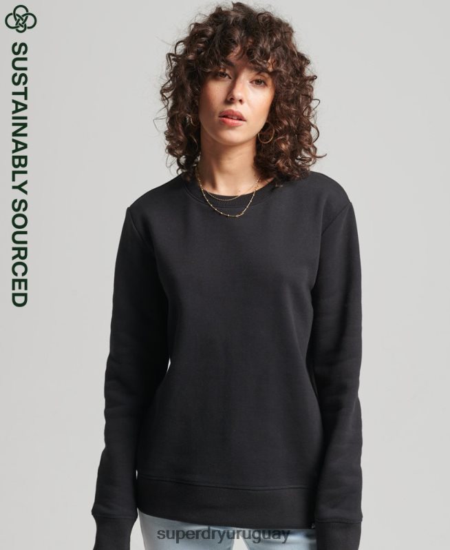 uy Superdry mujer sudadera con cuello redondo vintage de algodón orgánico negro DT2N8Z5981 ropa