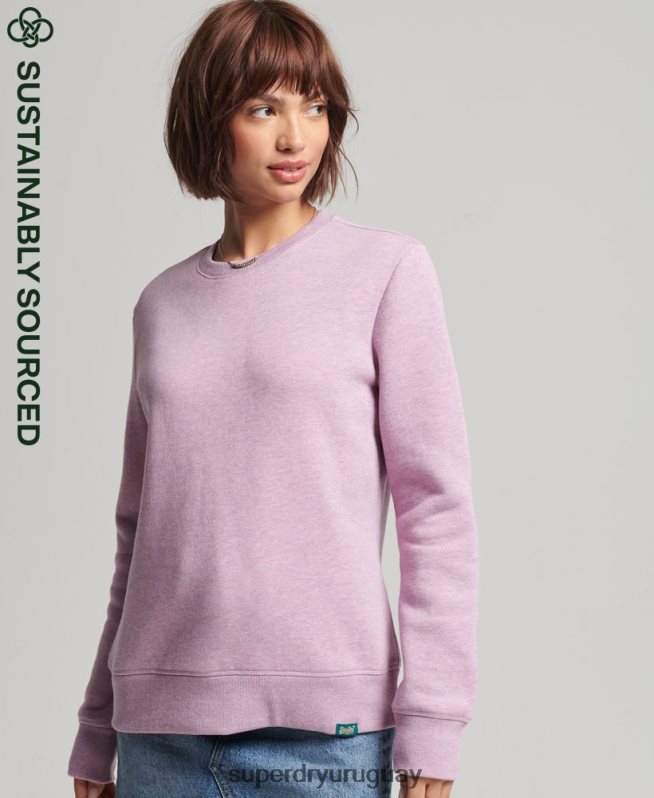 uy Superdry mujer sudadera con cuello redondo vintage de algodón orgánico púrpura DT2N8Z5912 ropa