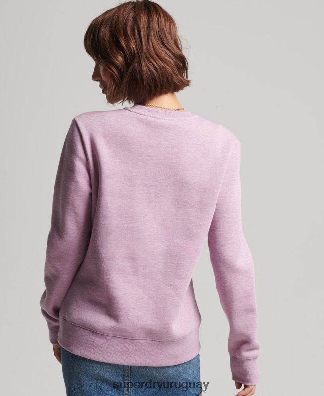 uy Superdry mujer sudadera con cuello redondo vintage de algodón orgánico púrpura DT2N8Z5912 ropa