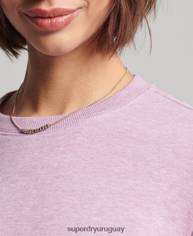uy Superdry mujer sudadera con cuello redondo vintage de algodón orgánico púrpura DT2N8Z5912 ropa