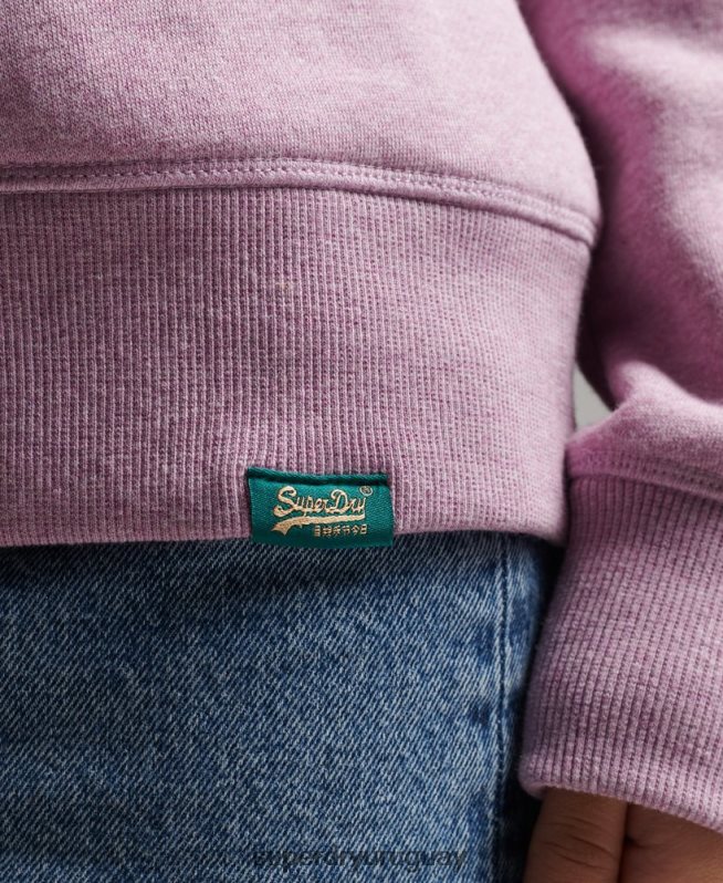 uy Superdry mujer sudadera con cuello redondo vintage de algodón orgánico púrpura DT2N8Z5912 ropa