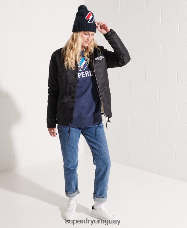 uy Superdry mujer sudadera con cuello redondo y aplique del logo Code azul DT2N8Z3504 ropa