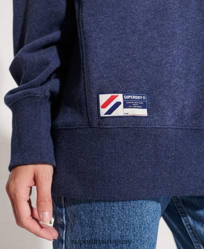 uy Superdry mujer sudadera con cuello redondo y aplique del logo Code azul DT2N8Z3504 ropa