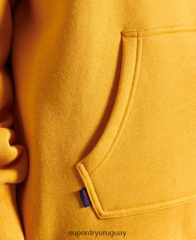 uy Superdry mujer sudadera con cuello redondo y logo bordado vintage amarillo DT2N8Z5969 ropa