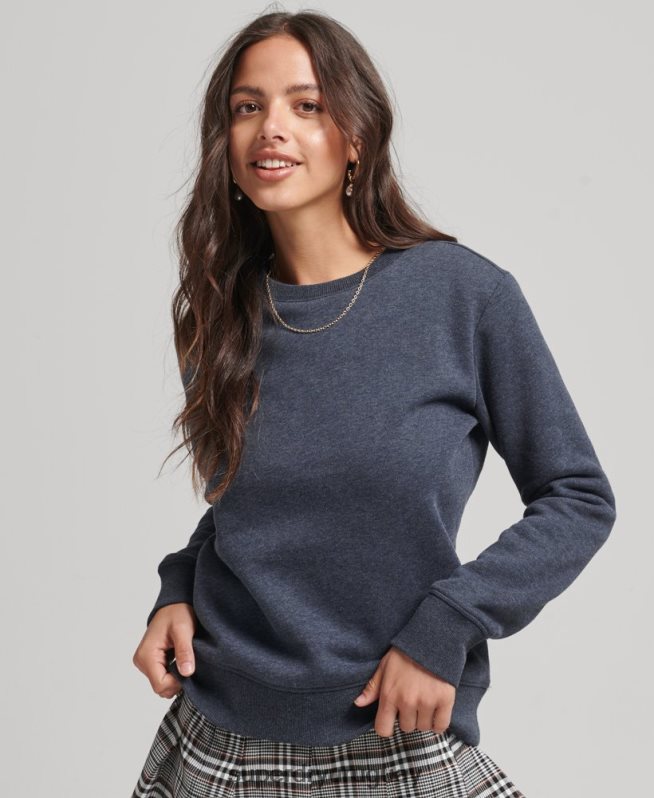 uy Superdry mujer sudadera con cuello redondo y logo esencial de algodón orgánico Armada DT2N8Z6114 ropa