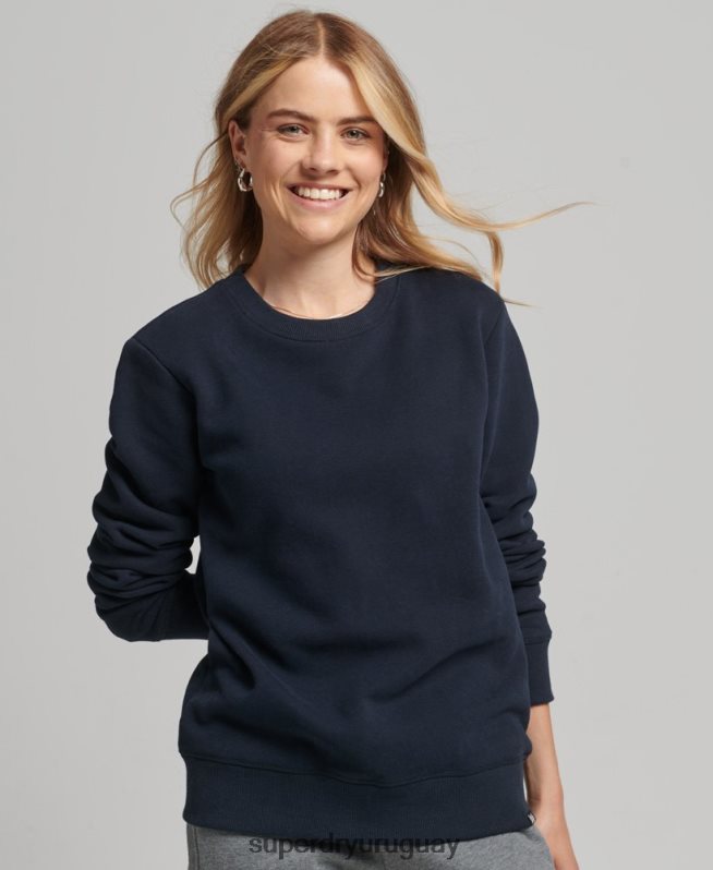 uy Superdry mujer sudadera con cuello redondo y logo esencial de algodón orgánico Armada DT2N8Z6115 ropa