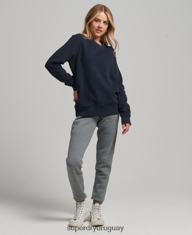 uy Superdry mujer sudadera con cuello redondo y logo esencial de algodón orgánico Armada DT2N8Z6115 ropa