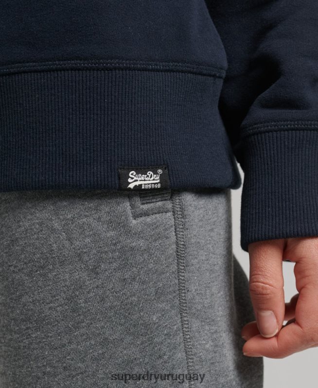 uy Superdry mujer sudadera con cuello redondo y logo esencial de algodón orgánico Armada DT2N8Z6115 ropa