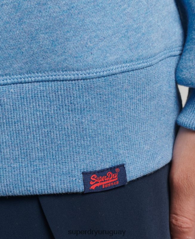 uy Superdry mujer sudadera con cuello redondo y logo esencial de algodón orgánico azul DT2N8Z5828 ropa