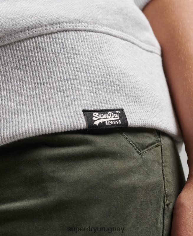 uy Superdry mujer sudadera con cuello redondo y logo esencial de algodón orgánico gris claro DT2N8Z3402 ropa