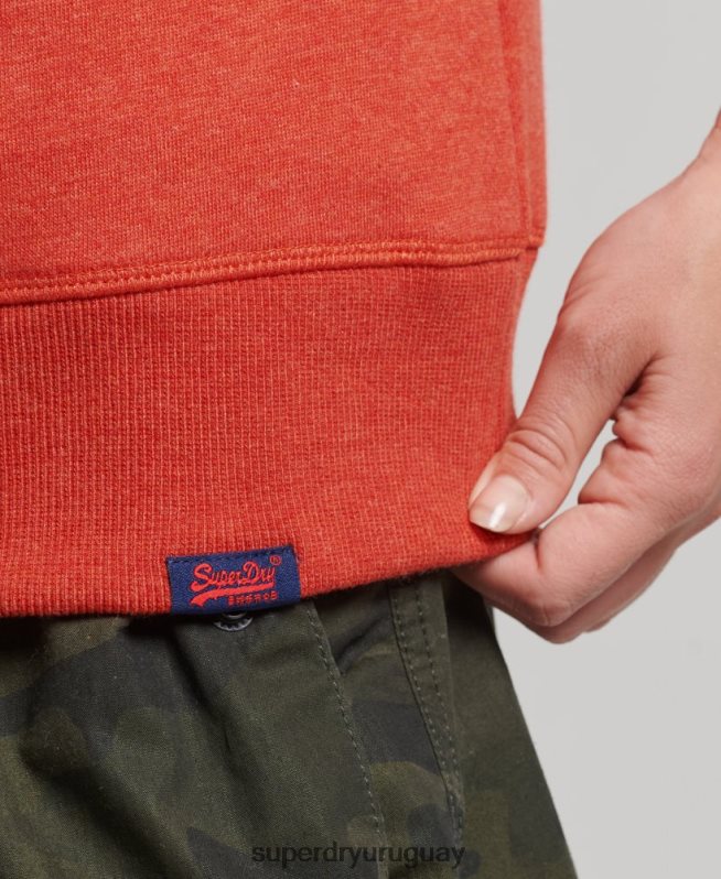 uy Superdry mujer sudadera con cuello redondo y logo esencial de algodón orgánico naranja DT2N8Z5799 ropa