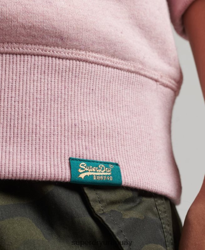 uy Superdry mujer sudadera con cuello redondo y logo esencial de algodón orgánico rosa DT2N8Z5916 ropa