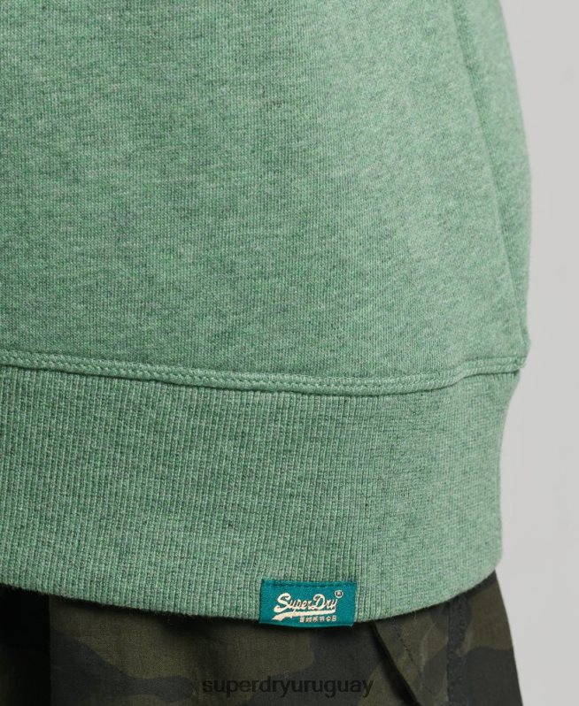 uy Superdry mujer sudadera con cuello redondo y logo esencial de algodón orgánico verde DT2N8Z5980 ropa