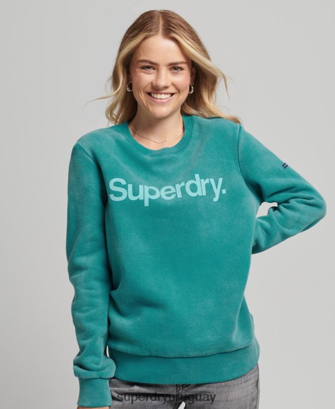uy Superdry mujer sudadera con cuello redondo y logo vintage de los años 80 azul DT2N8Z5860 ropa