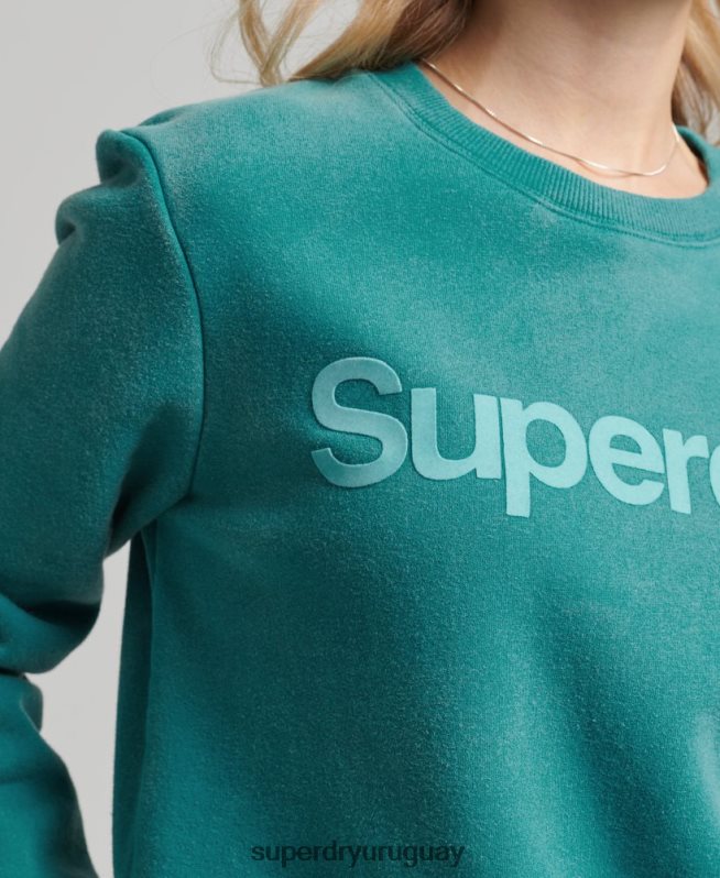 uy Superdry mujer sudadera con cuello redondo y logo vintage de los años 80 azul DT2N8Z5860 ropa