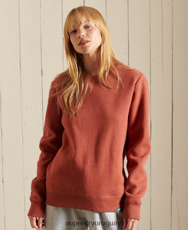 uy Superdry mujer sudadera con cuello redondo y logo vintage marrón DT2N8Z3444 ropa