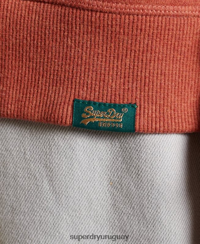uy Superdry mujer sudadera con cuello redondo y logo vintage marrón DT2N8Z3444 ropa