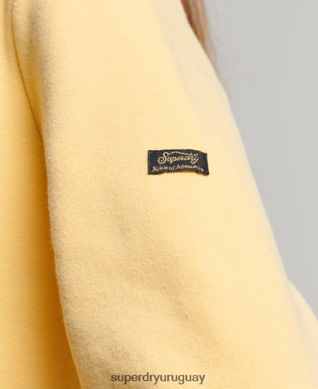 uy Superdry mujer sudadera con cuello redondo y logo vintage oro DT2N8Z2290 ropa