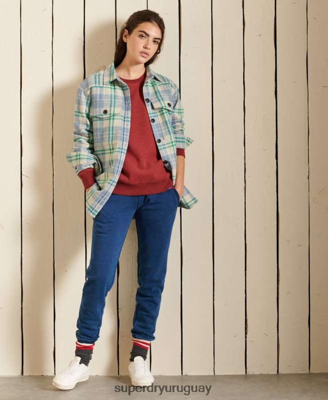 uy Superdry mujer sudadera con cuello redondo y logo vintage rojo DT2N8Z6095 ropa