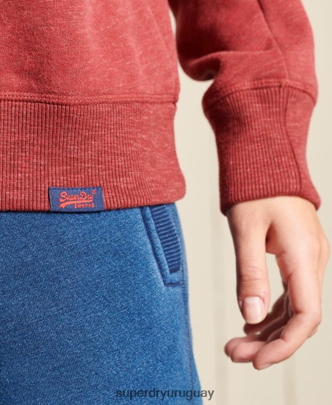 uy Superdry mujer sudadera con cuello redondo y logo vintage rojo DT2N8Z6095 ropa