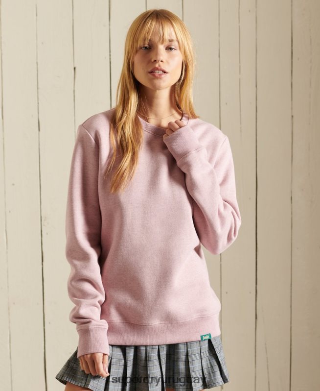 uy Superdry mujer sudadera con cuello redondo y logo vintage rosa DT2N8Z3467 ropa