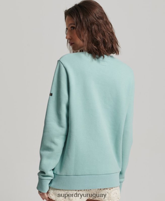 uy Superdry mujer sudadera con cuello redondo y logo vintage verde DT2N8Z2253 ropa