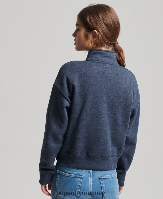 uy Superdry mujer sudadera con cuello tunecino y logo vintage de algodón orgánico Armada DT2N8Z5845 ropa