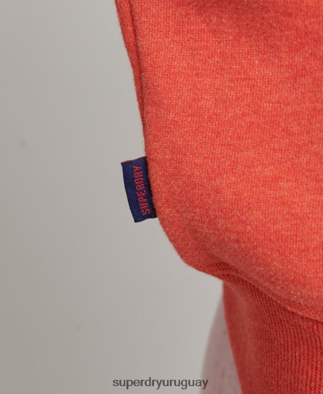 uy Superdry mujer sudadera con cuello tunecino y logo vintage de algodón orgánico naranja DT2N8Z5891 ropa