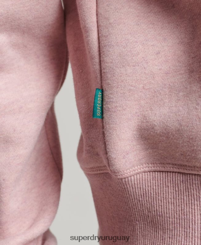 uy Superdry mujer sudadera con cuello tunecino y logo vintage de algodón orgánico rosa DT2N8Z5886 ropa