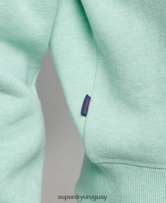 uy Superdry mujer sudadera con cuello tunecino y logo vintage de algodón orgánico verde DT2N8Z5893 ropa