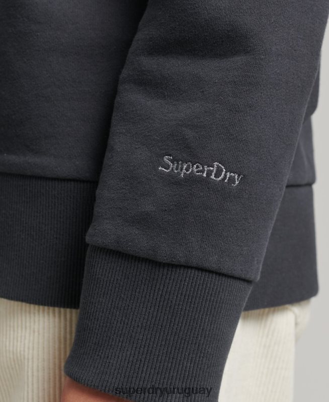 uy Superdry mujer sudadera con equipo b-movie gris oscuro DT2N8Z5829 ropa