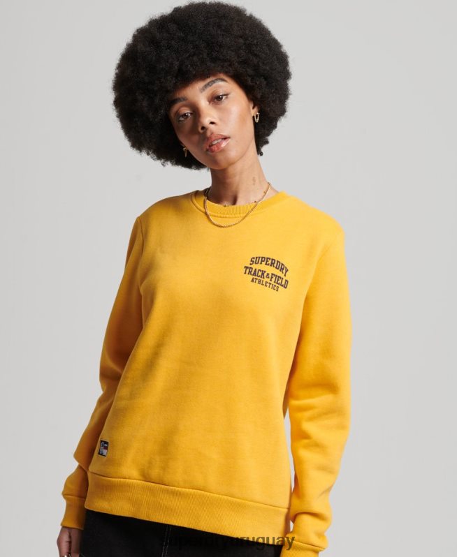 uy Superdry mujer sudadera con equipo de atletismo amarillo DT2N8Z5841 ropa