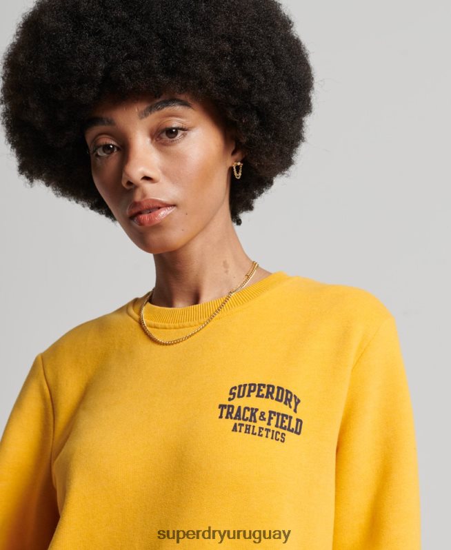uy Superdry mujer sudadera con equipo de atletismo amarillo DT2N8Z5841 ropa