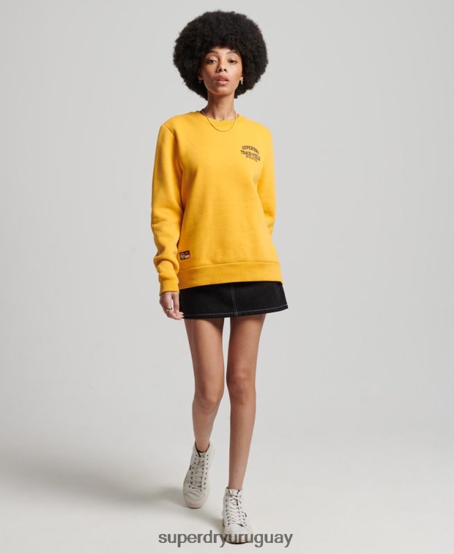 uy Superdry mujer sudadera con equipo de atletismo amarillo DT2N8Z5841 ropa